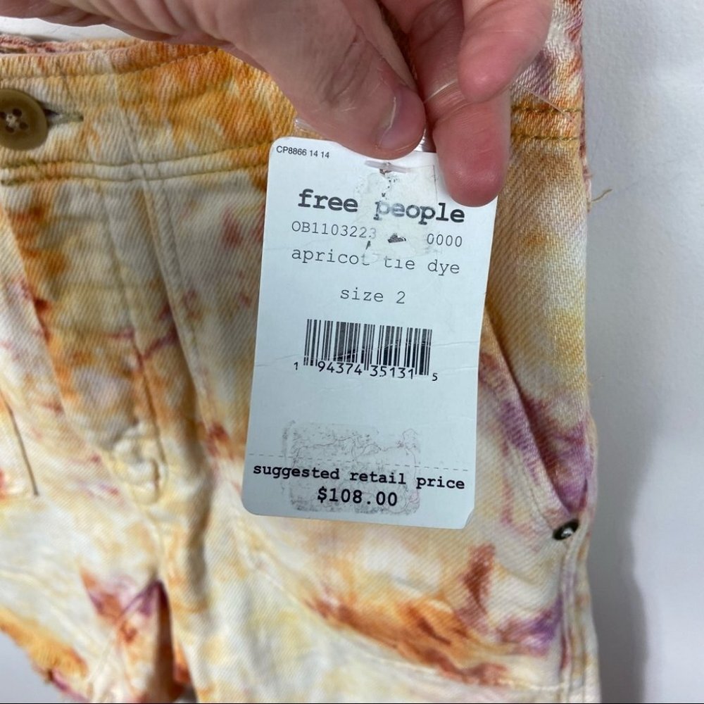 NWT Free People Tie‎ Dye Bermuda Shorts She's A Legend Size 2 New With Tags Boho - Picture 7 of 14